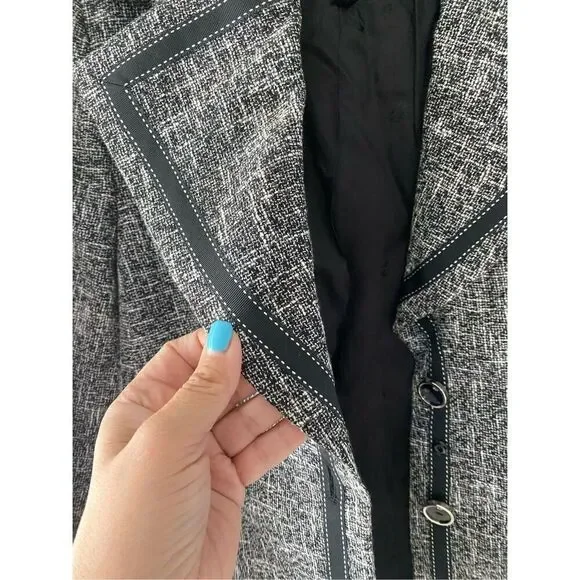 ESCADA Wool blend  Blazer Womens Shoulder Pads Tailored Jacket Office Classic si - Picture 5 of 11